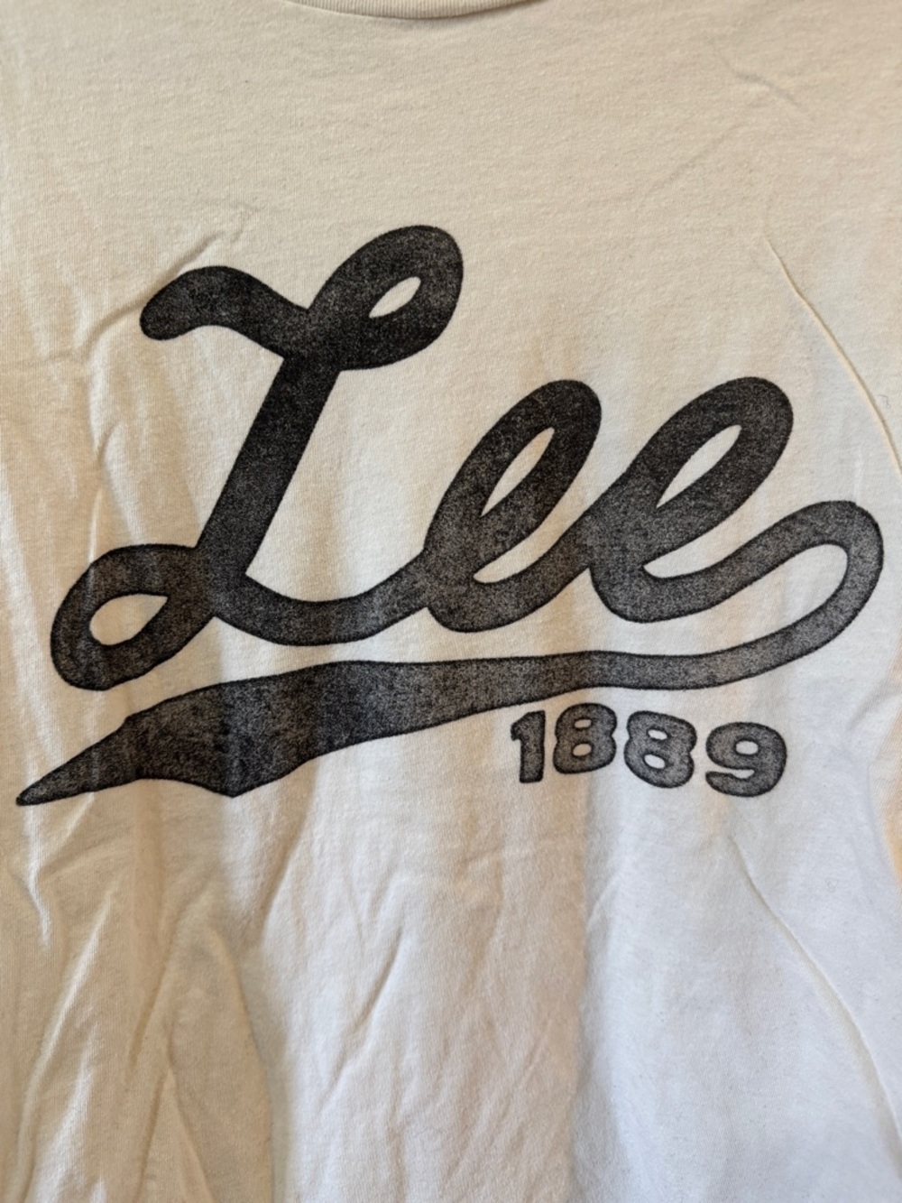 Lee White Short Sleeve Logo Tee with Black Script - Picture 4 of 5